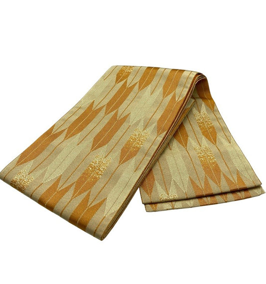 半幅帯 矢羽 矢羽根模様 中古 D4