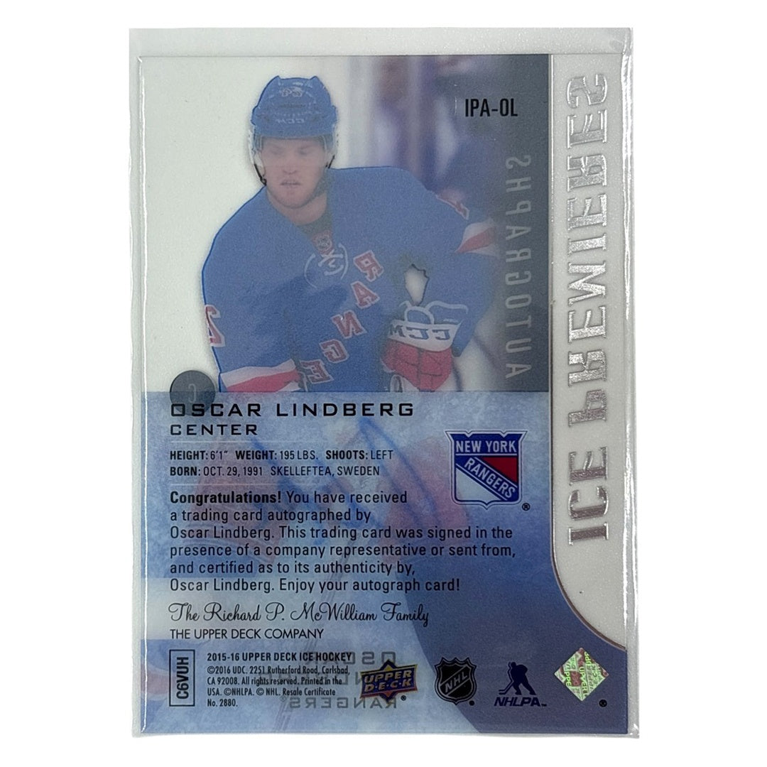 UPPER DECK NHLカード ICE OSCAR LINDBERG RANGERS /499 #IPA-OL 中古 IT1