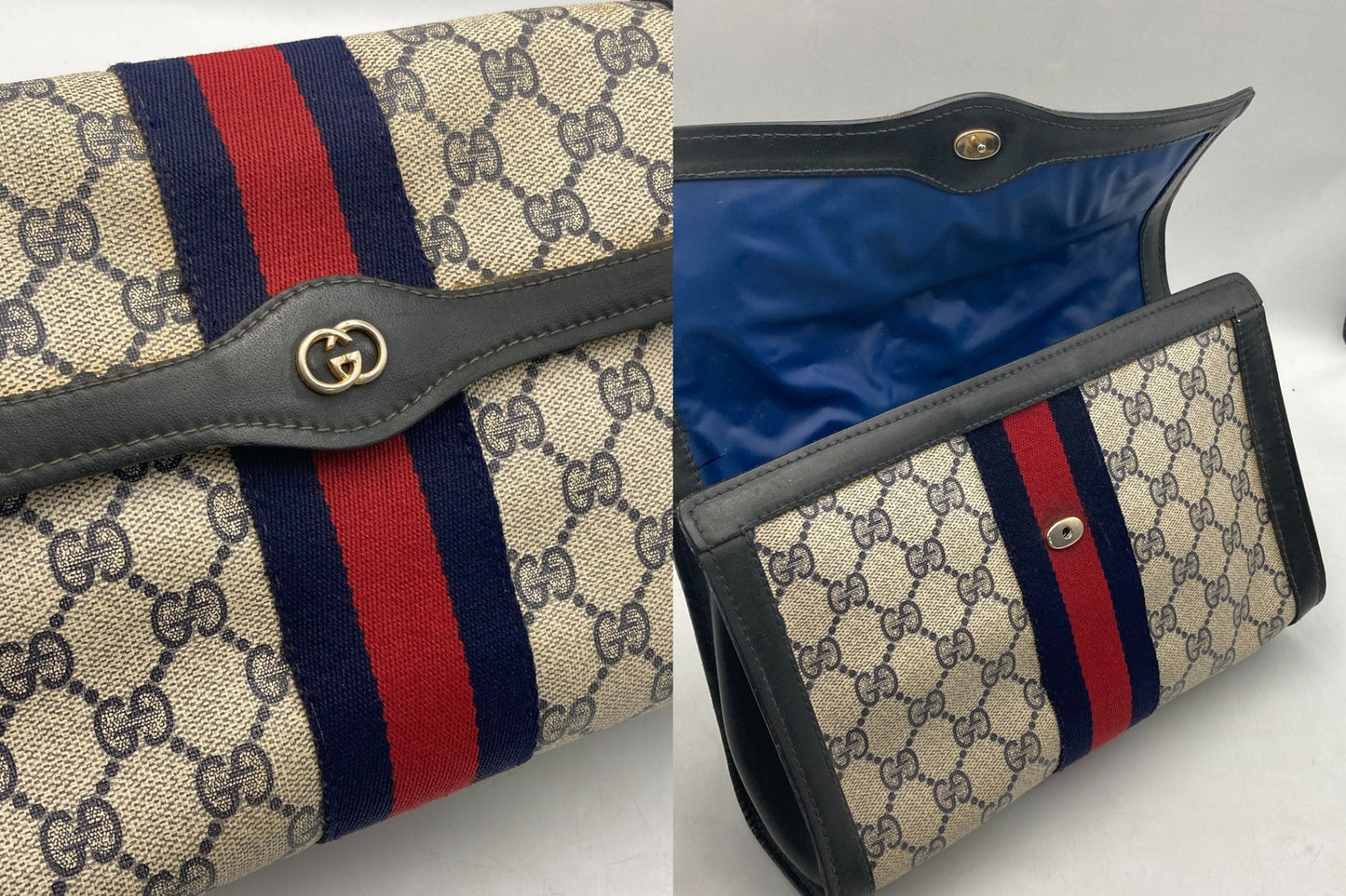 GUCCI オールドグッチ GGスプリーム シェリーライン クラッチバッグ 中古 D4