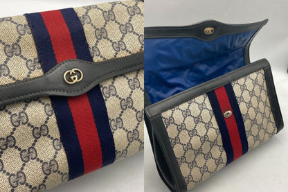 GUCCI オールドグッチ GGスプリーム シェリーライン クラッチバッグ 中古 D4