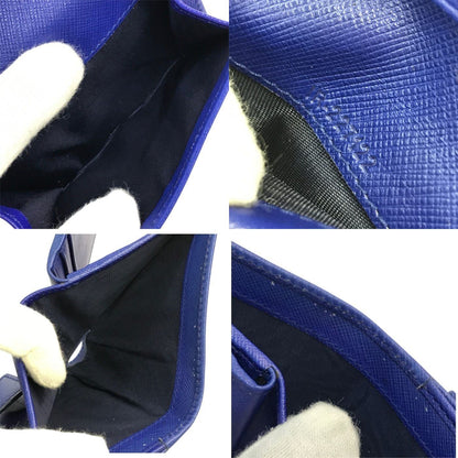 Salvatore Ferragamo フェラガモ 財布 レディース 二つ折り ダブルホック レザー ガンチーニ コンパクトウォレット ゴールド金具 ブルー 中古 T1
