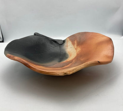 赤穂瀬戸内窯 雲火焼 桃井香子 葉皿 大皿 中古 D4