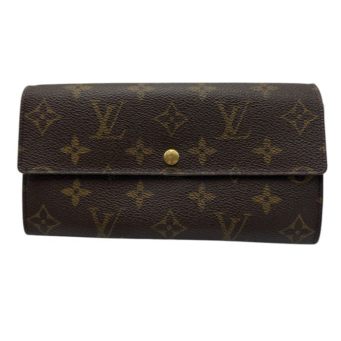 LOUIS VUITTON ルイヴィトン モノグラム ポルトモネクレディ 長財布 M61725 ブランド レディース メンズ 小銭入れ カード入れ 中古 Ｗ４