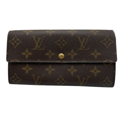 LOUIS VUITTON ルイヴィトン モノグラム ポルトモネクレディ 長財布 M61725 ブランド レディース メンズ 小銭入れ カード入れ 中古 Ｗ４