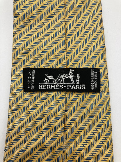 HERMES エルメス H柄 ジャガード ネクタイ シルク100％ 中古 D4
