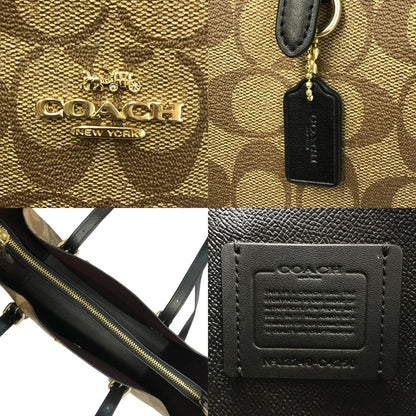COACH コーチ ハンドバッグ レディース PVCシグネチャー 2way トート ショルダー 斜め掛け ブラウン C4250 中古 T1