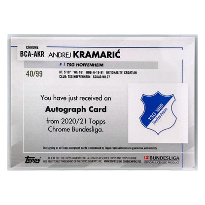 TOPPS サッカーカード CHROME ANDREJ KRAMARIC HOFFENHEIM /99 #BCA-AKR 中古 IT1