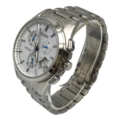 CITIZEN シチズン エクシード 腕時計 メンズ アナログ エコドライブ クロノグラフ EXCEED チタン 軽量 シルバー/ホワイト H610-T017100 中古 T1