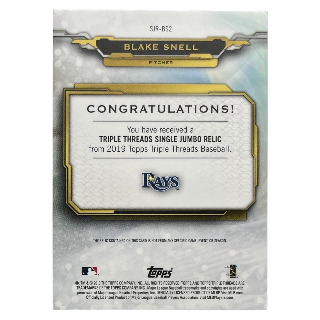 TOPPS MLBカード TRIPLE THREADS BLAKE SNELL TAMPA BAY RAYS /90 #SJR-BS2 中古 IT2