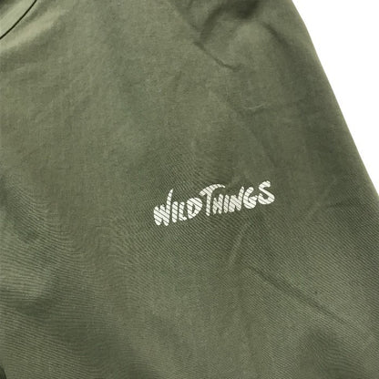 WILD THINGS ワイルドシングス アーミージャケット メンズ ナイロン フルジップ ルーズフィット ミリタリー ウインドブレーカー オリーブドラブ Lサイズ WT251-18 中古 T1