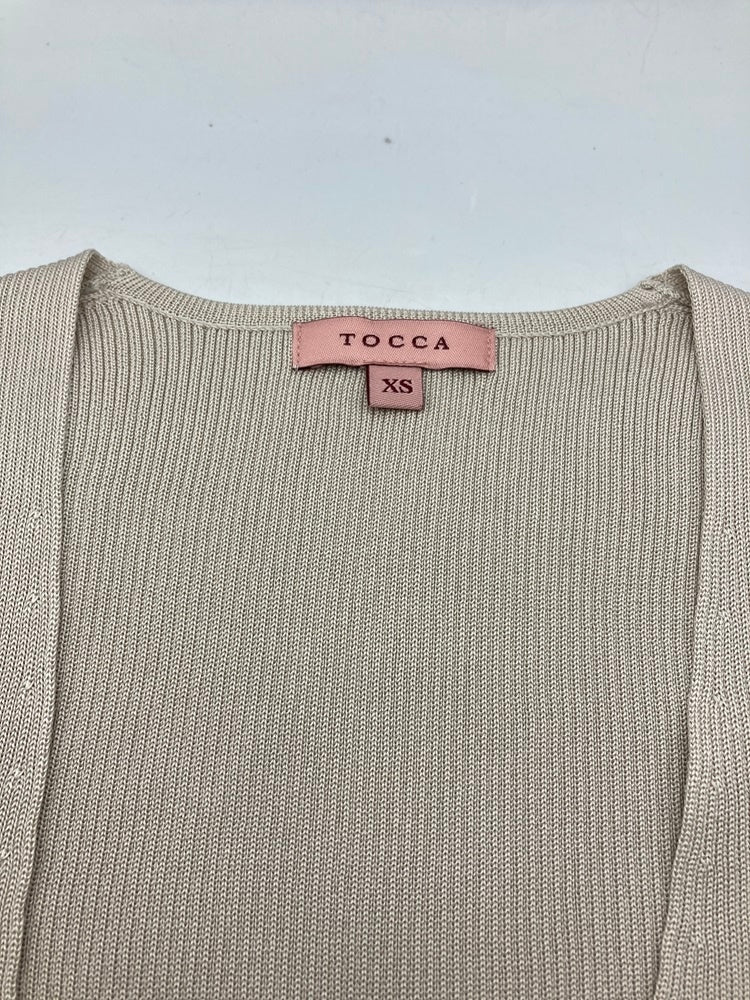 TOCCA トッカ エコファー付 ボレロ カーディガン 488455 グレージュ サイズXS 中古 D4