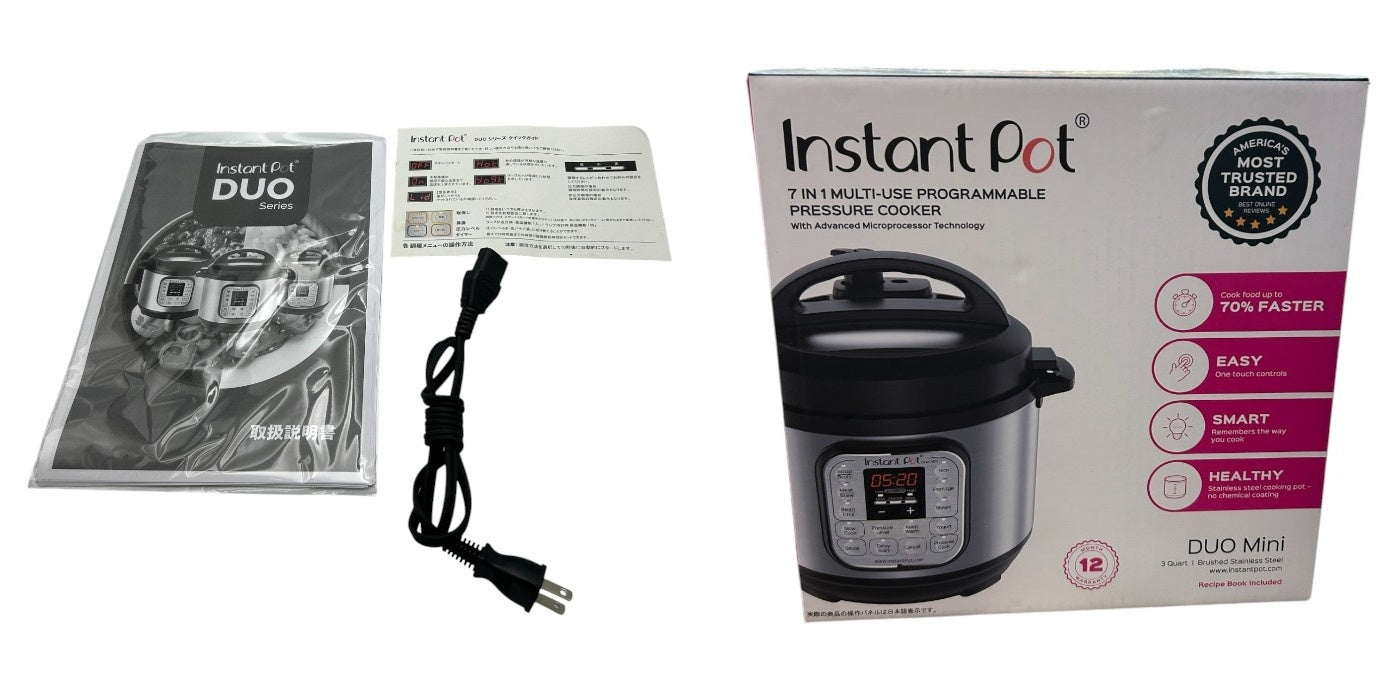 インスタントポット 電気圧力鍋 DUO Mini ISP1001 キッチン家電 蒸し料理 おかゆ 肉料理 中古 W４