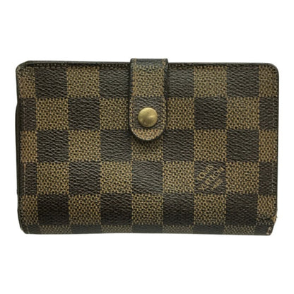 LOUIS VUITTON ルイヴィトン ダミエ エベヌ ポルトモネ・ビエ・ヴィエノワ 財布 レディース 2つ折り がま口 小銭入れあり ブラウン N61664 中古 T1