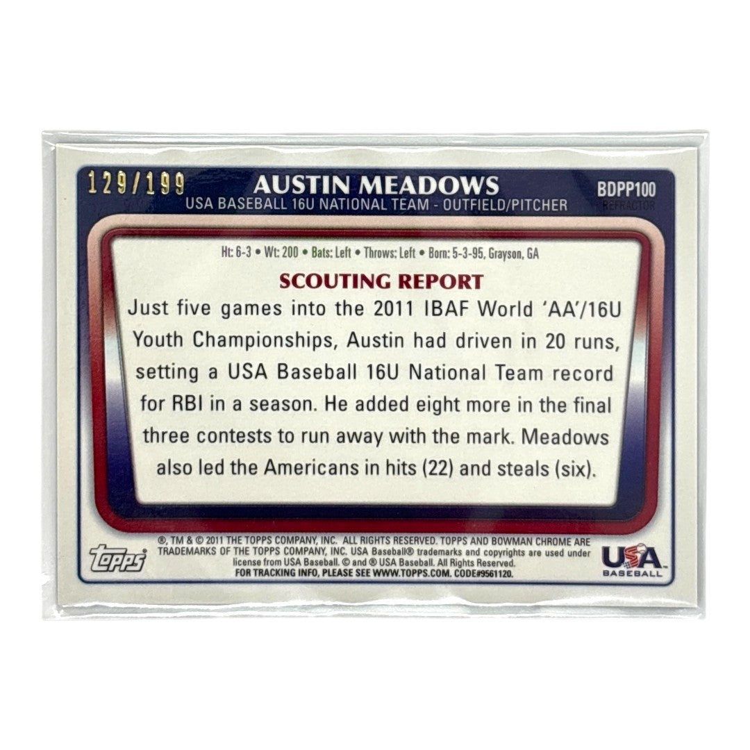 TOPPS MLBカード BOWMAN CHROME AUSTIN MEADOWS USA BASEBALL /199 #BDPP100 中古 IT1