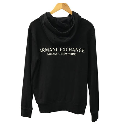 ARMANI EXCHANGE アルマーニエクスチェンジ パーカー メンズ コットン スウェット フーディ ロゴ バックプリント ブラック Mサイズ 8NZM94 ZJKRZ 中古 T1