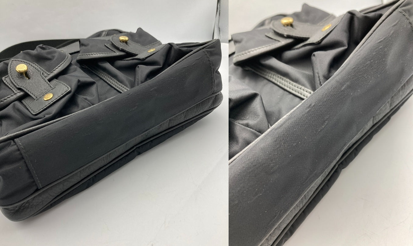 HUNTING WORLD ハンティングワールド ナイロン レザー ショルダーバッグ 中古 D4