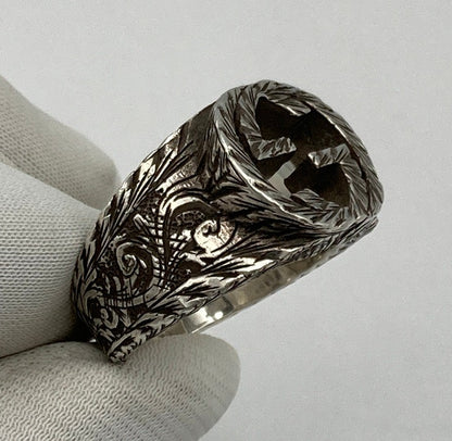 GUCCI グッチ インターロッキングG アラベスク リング SV925 サイズ18号 中古 D4