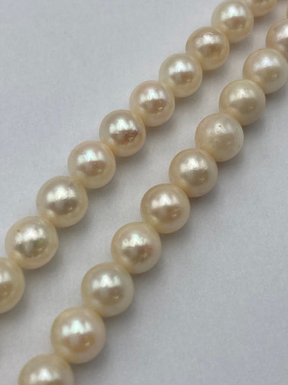 5.5～6.0mm パール ネックレス シルバー 中古 D4