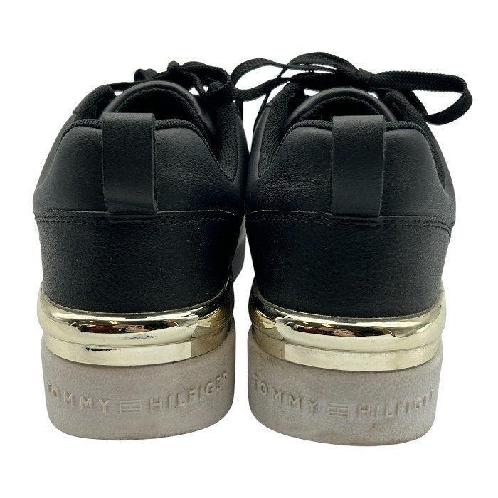 TOMMY HILFIGER トミーヒルフィガー スニーカー ブラック 24cm 靴 シューズ レディース おしゃれ 中古 W1