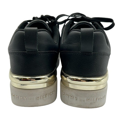 TOMMY HILFIGER トミーヒルフィガー スニーカー ブラック 24cm 靴 シューズ レディース おしゃれ 中古 W1