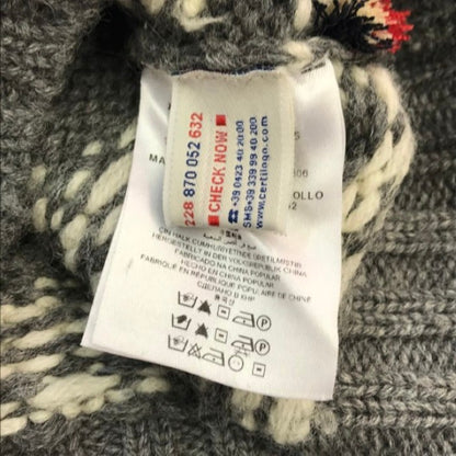 MONCLER モンクレール MAGLIONE TRICOT GIROCOLLO セーター メンズ ウール 厚手ニット ノルディック柄 雪の結晶 グレー Lサイズ 020919035901 中古 T1