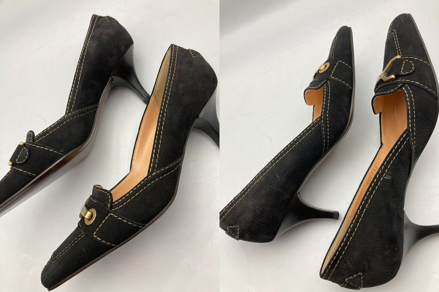 LOUIS VUITTON ルイヴィトン スエード パンプス サイズ37 ブラック 中古 D4