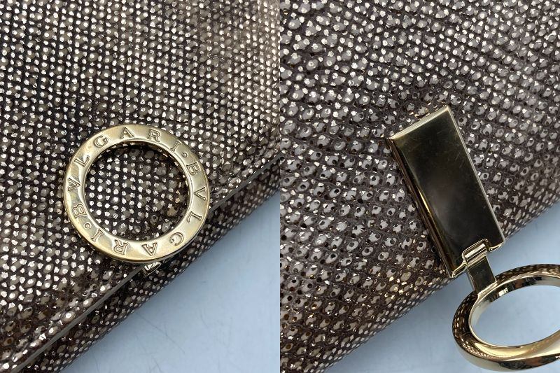 BVLGARI ブルガリ・ブルガリ メタリック カルングスキン ラージウォレット 長財布 中古 D4