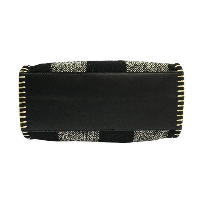 MARC JACOBS マークジェイコブス THE TOTE BAG SMALL トートバッグ レディース ブランケット ツイード ロゴ ブラック/ホワイト スモールサイズ M0016741 中古 T1