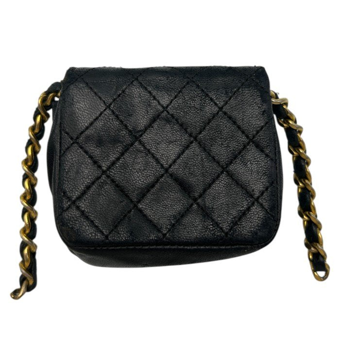 CHANEL シャネル マトラッセ マイクロミニ チェーン ショルダーバッグ ブランド 鞄 ミニ レディース レザー 中古 W４