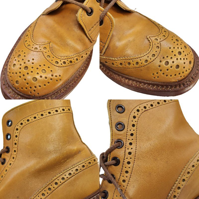 Tricher's トリッカーズ カントリーブーツ メンズ レザー レースアップ ウイングチップ ブラウン S634 STOW 中古 T1