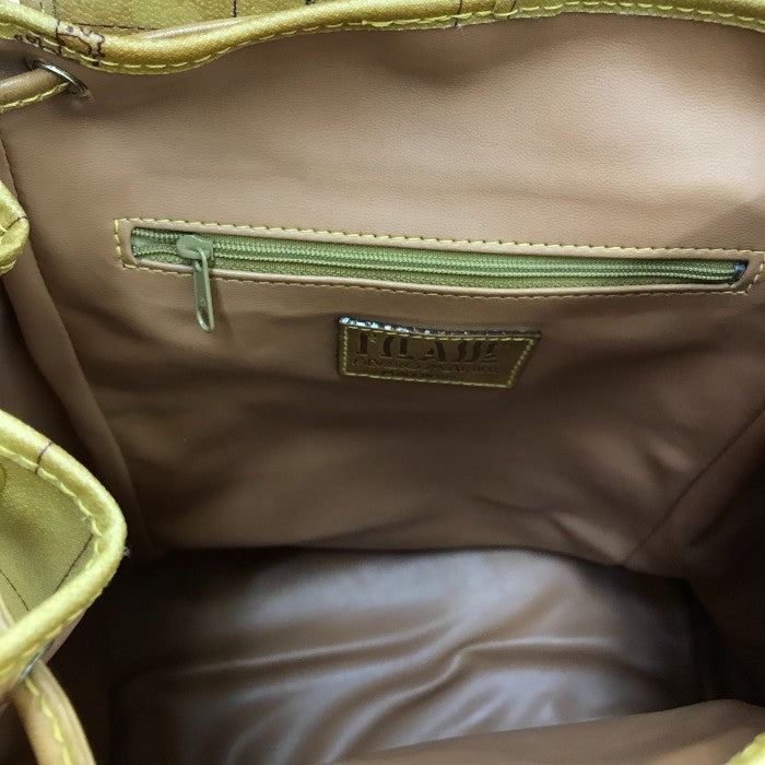 PRIMA CLASSE プリマクラッセ リュック ユニセックス オールシーズン 世界地図 ブラウン 中古 N1
