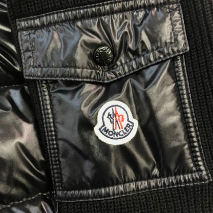 MONCLER モンクレール カーディガン トリコット ダウンジャケット メンズ ウール ニット 切り替え ブラック XSサイズ H20939B00026 M1131 中古 T1