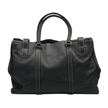 PRADA プラダ トートバッグ レディース レザー ショルダー ハンドバッグ ベルトデザイン A4収納 通勤 ブラック 中古 T1