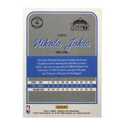 PANINI NBAカード DONRUSS OPTIC NIKOLA JOKIC DENVER NUGGETS #90 中古 IT2