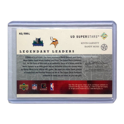 UPPER DECK NBA NFLカード UD SUPERSTARS LEGENDARY LEADERS RANDY VIKINGS MOSS KEVIN GARNETT TIMBERWOLVES #KG/RM-L 中古 IT2