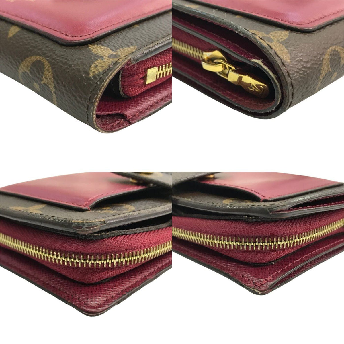 LOUIS VUITTON ルイヴィトン モノグラム ポルトフォイユ ジュリエット 財布 2つ折り ラウンドジップ ブラウン/レッド M69433 中古 T1