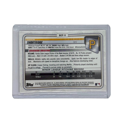 TOPPS MLBカード BOWMAN CHROME 1ST AARON SHORTRIDGE PITTSBURGH PIRATES 32/75 #BCP-9 中古 IT1