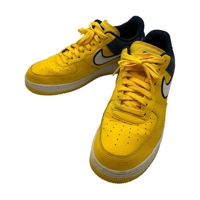 NIKE ナイキ エアフォース スニーカー AO24399-700 28cm 靴 シューズ メンズ イエロー ネイビー 中古 W４