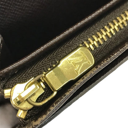 LOUIS VUITTON ルイヴィトン ダミエ エベヌ ポルトモネビエトレゾール 財布 2つ折り 小銭入れ付き ブラウン N61730 中古 T1