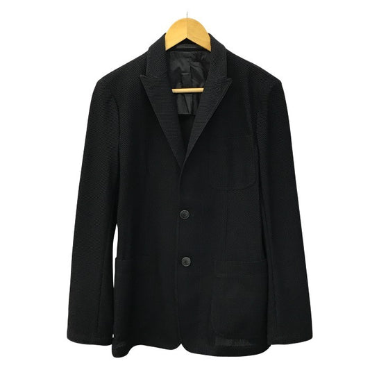 GIORGIO ARMANI ジョルジオアルマーニ テーラードジャケット メンズ 春夏 メッシュ 2つボタン ブラック 46サイズ 中古 T1