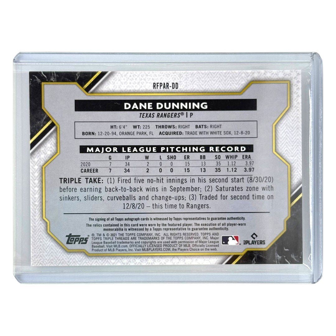 TOPPS MLBカード TRIPLE THREADS DANE DUNNING TEXAS RANGERS /35 #RFPAR-DD 中古 IT1