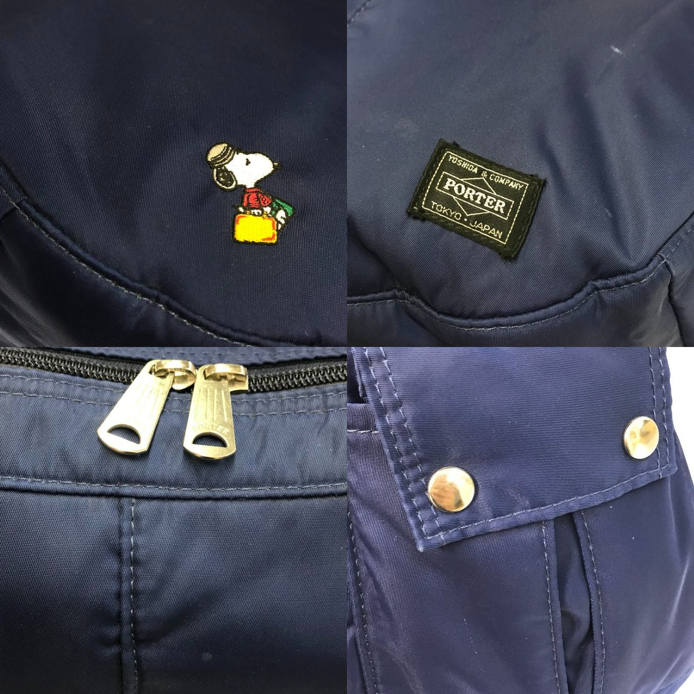 JOE PORTER ジョーポーター スヌーピー ショルダーバッグ ユニセックス ナイロン系 斜め掛け ピーナッツ ネイビー 中古 T1