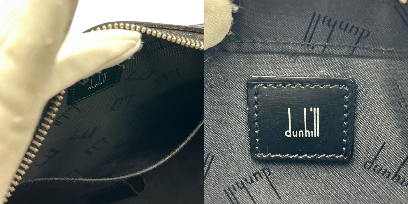 dunhill ダンヒル セカンドバッグ レザー ブラック クラッチバッグ メンズ お出かけ ブランド シンプル 無地 中古 W４