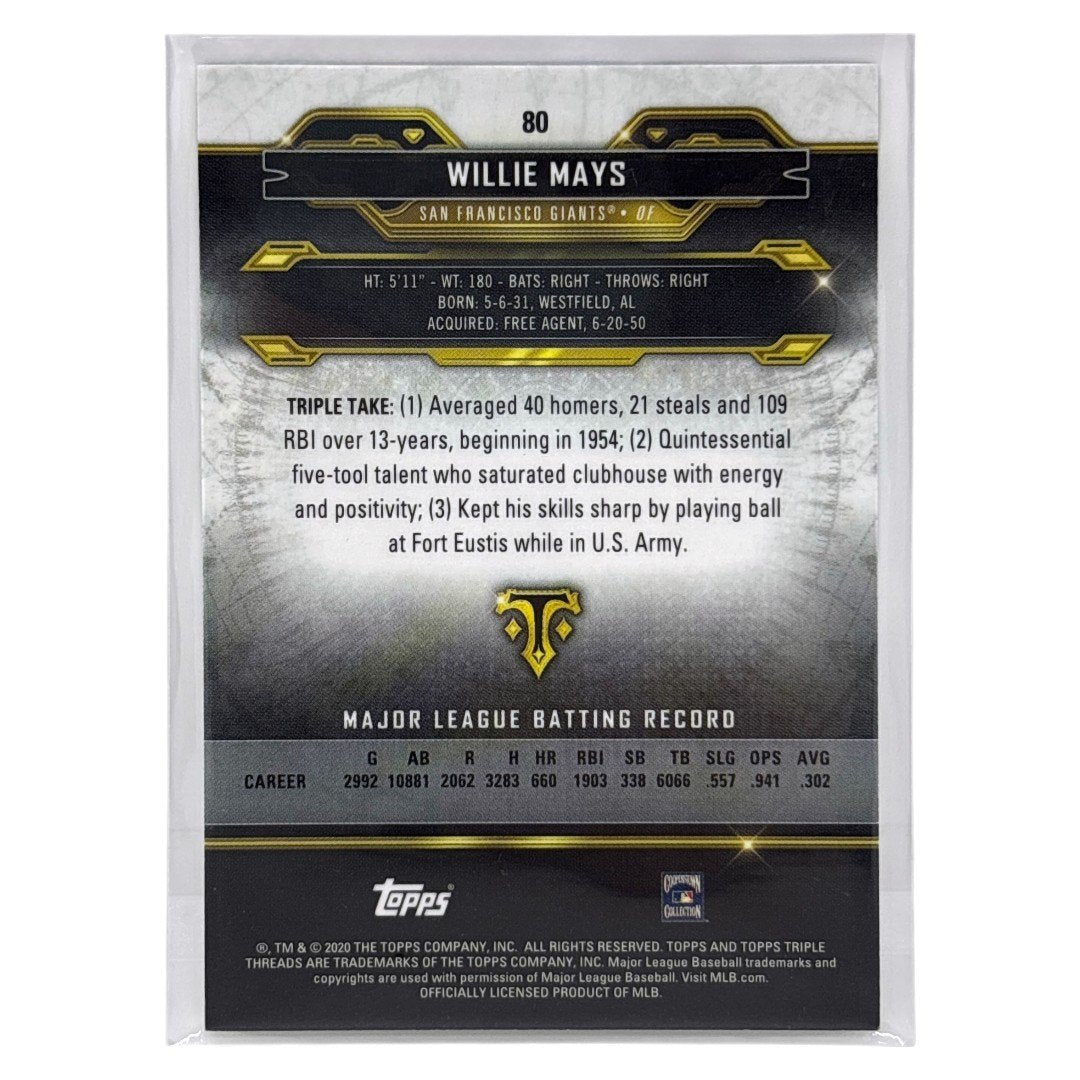 TOPPS MLBカード TRIPLE THREADS WILLIE MAYS SAN FRANCISCO GIANTS /99 #80 中古 IT1