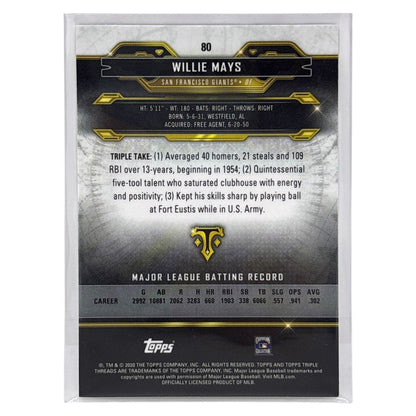 TOPPS MLBカード TRIPLE THREADS WILLIE MAYS SAN FRANCISCO GIANTS /99 #80 中古 IT1