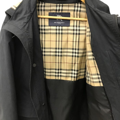 BURBERRY バーバリー コート メンズ ダウンライナー/フード付 コットン 裏地チェック柄 ブラック Mサイズ BBB85-585-09 中古 T1
