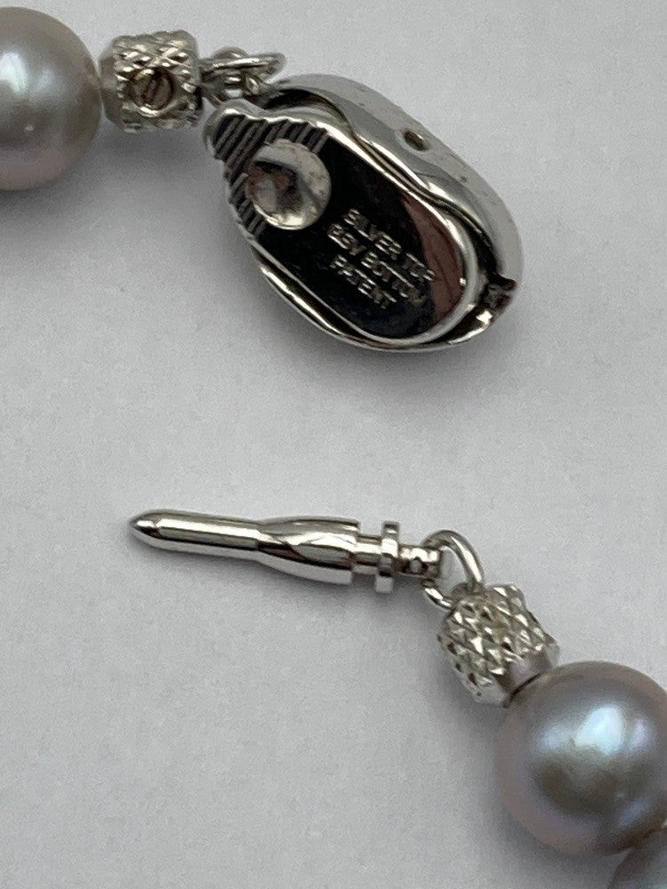 シルバー 4.5ー7.0mm グレーパール ネックレス 中古 D4