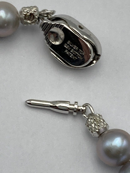 シルバー 4.5ー7.0mm グレーパール ネックレス 中古 D4