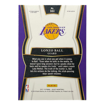 PANINI NBAカード SELECT PRIZM LONZO BALL  LOS ANGELES LAKERS #161 中古 IT2