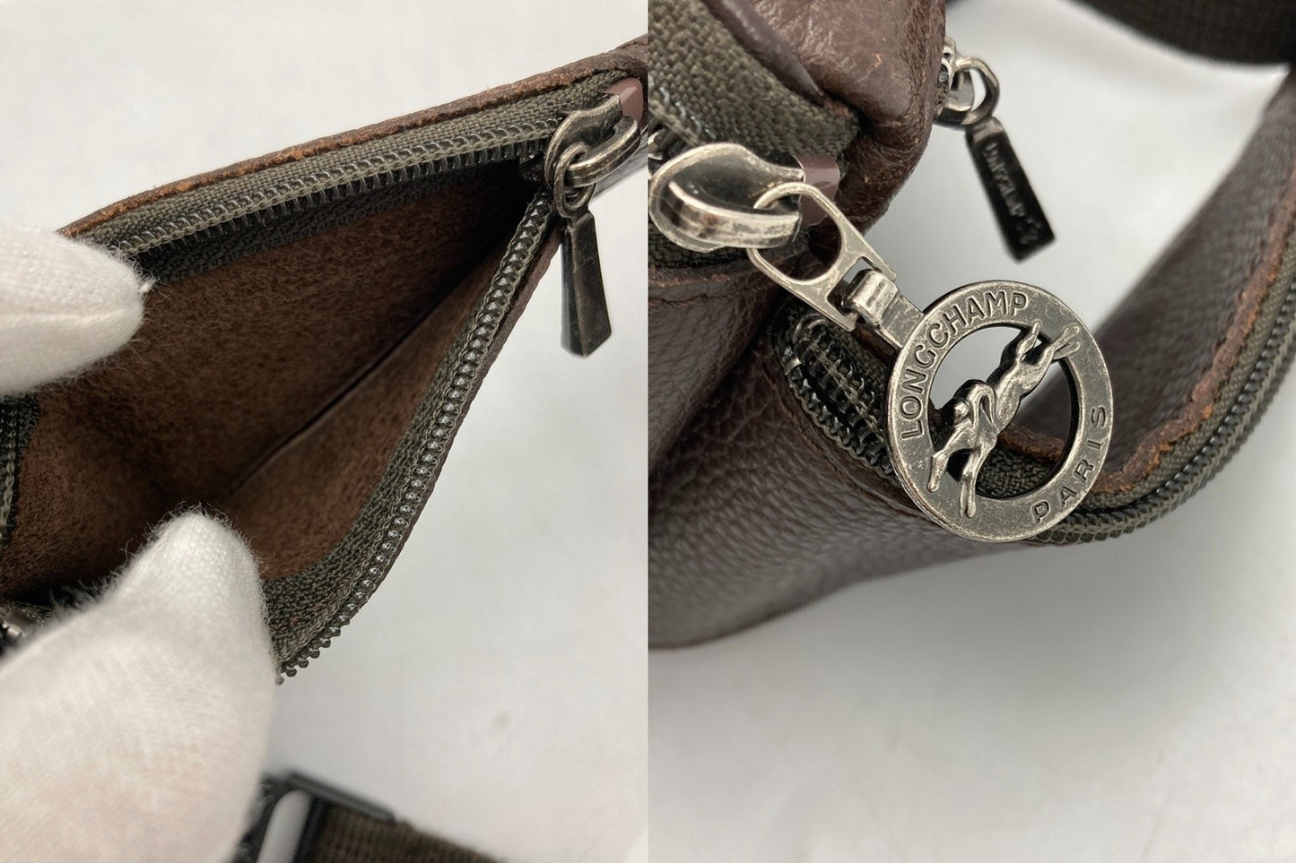LONGCHAMP ロンシャン レザー ウエストポーチ 中古 D4
